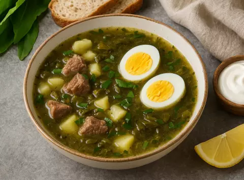 Кисленький, ароматний, як у бабусі! Рецепт ідеального зеленого борщу